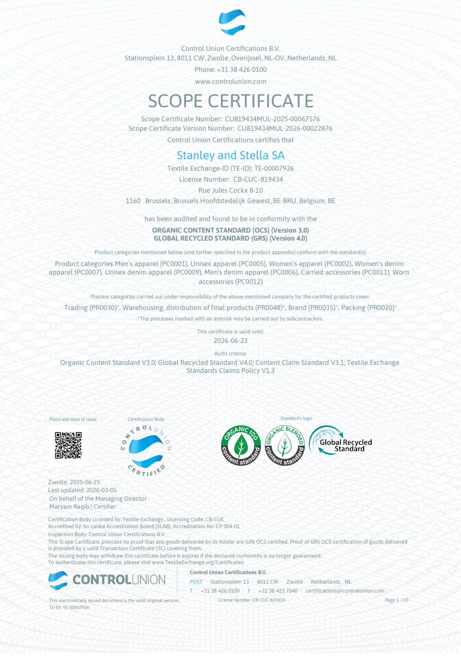 Certificat GRS / OCS