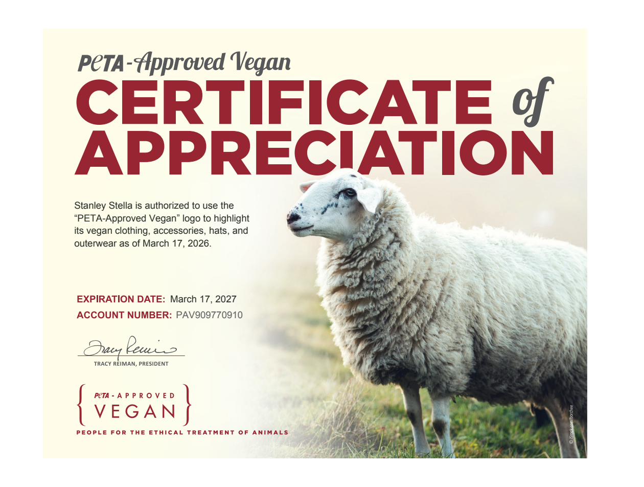 Certificat PETA Vegan